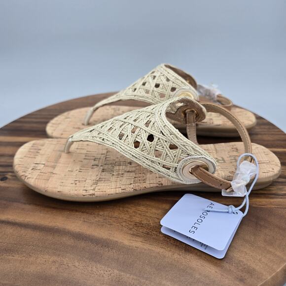 Aerosoles Conclusion Shoes Womens 9 Medium Beige Cork Thong Sandals Comfort - Picture 3 of 7